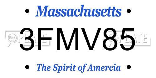 3FMV85 Massachusetts License Plate