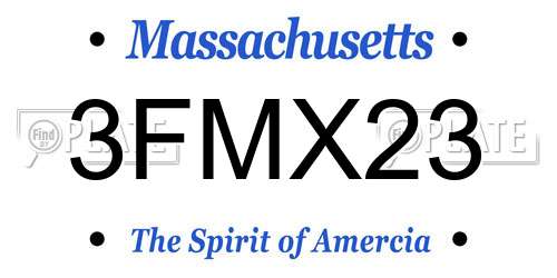 3FMX23 Massachusetts License Plate