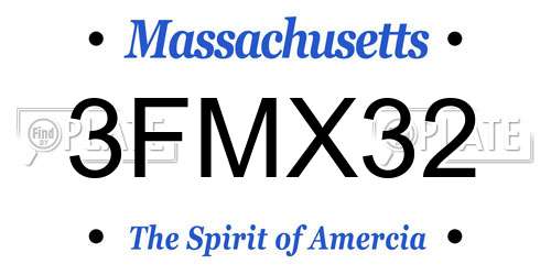 3FMX32 Massachusetts License Plate