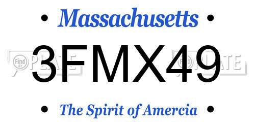 3FMX49 Massachusetts License Plate