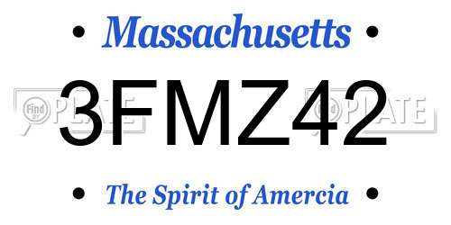 3FMZ42 Massachusetts License Plate
