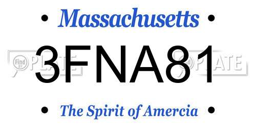 3FNA81 Massachusetts License Plate