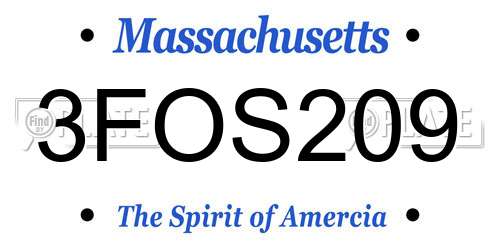 3FOS209 Massachusetts License Plate