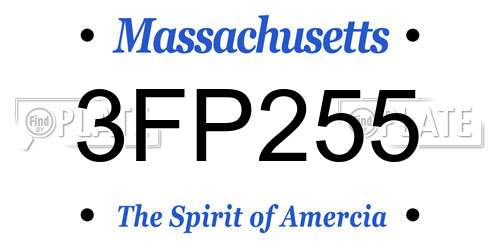 3FP255 Massachusetts License Plate