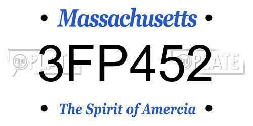 3FP452 Massachusetts License Plate