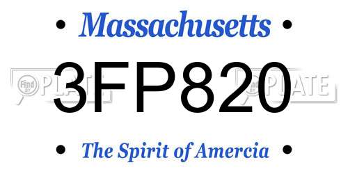 3FP820 Massachusetts License Plate