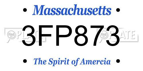 3FP873 Massachusetts License Plate