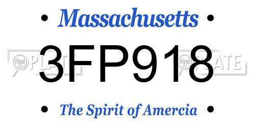 3FP918 Massachusetts License Plate