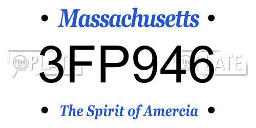 3FP946 Massachusetts License Plate