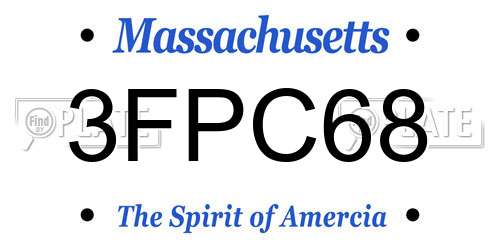 3FPC68 Massachusetts License Plate