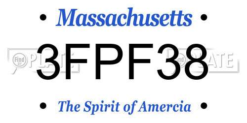 3FPF38 Massachusetts License Plate