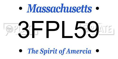 3FPL59 Massachusetts License Plate