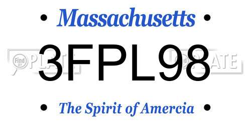 3FPL98 Massachusetts License Plate