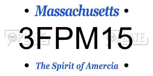 3FPM15 Massachusetts License Plate