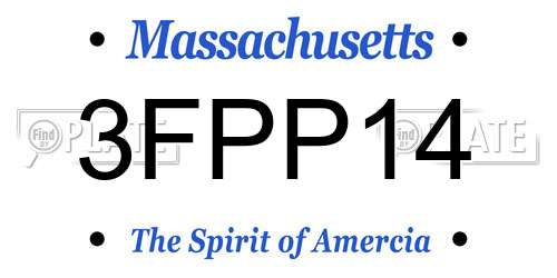 3FPP14 Massachusetts License Plate