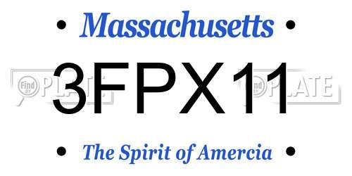 3FPX11 Massachusetts License Plate