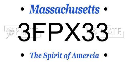3FPX33 Massachusetts License Plate