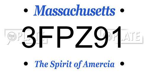 3FPZ91 Massachusetts License Plate