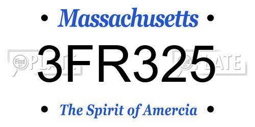 3FR325 Massachusetts License Plate