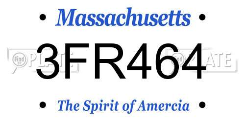 3FR464 Massachusetts License Plate
