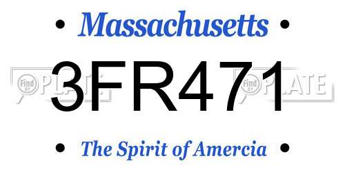 3FR471 Massachusetts License Plate