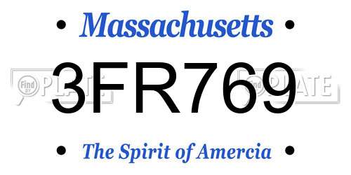 3FR769 Massachusetts License Plate