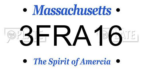3FRA16 Massachusetts License Plate