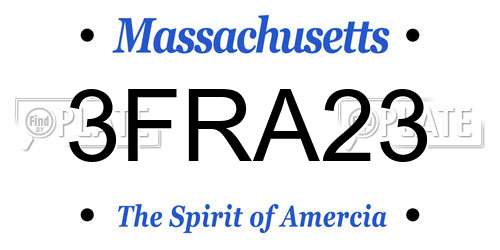 3FRA23 Massachusetts License Plate