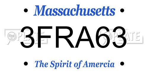 3FRA63 Massachusetts License Plate
