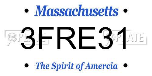 3FRE31 Massachusetts License Plate