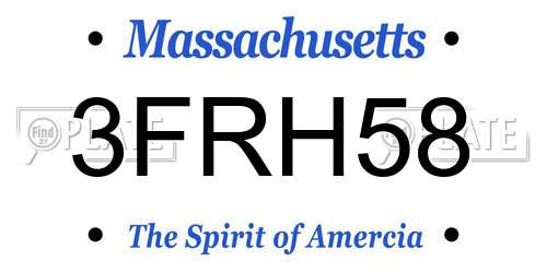 3FRH58 Massachusetts License Plate
