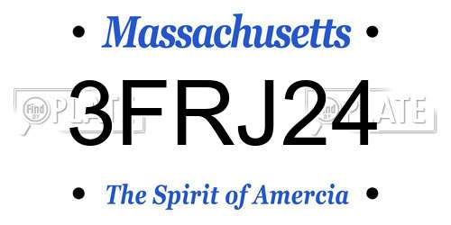 3FRJ24 Massachusetts License Plate