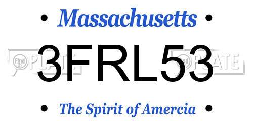 3FRL53 Massachusetts License Plate