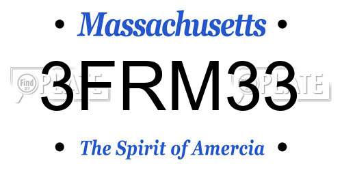 3FRM33 Massachusetts License Plate