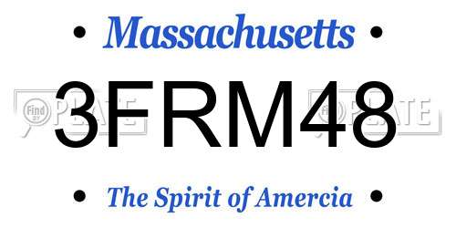 3FRM48 Massachusetts License Plate
