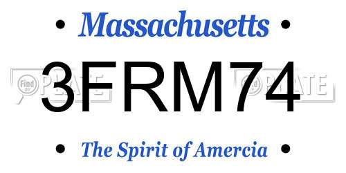 3FRM74 Massachusetts License Plate
