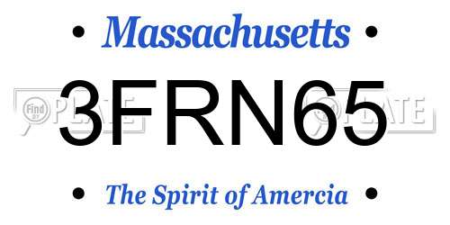 3FRN65 Massachusetts License Plate