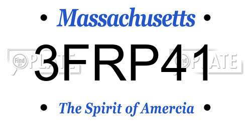 3FRP41 Massachusetts License Plate