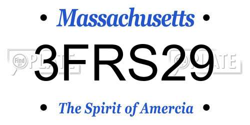 3FRS29 Massachusetts License Plate