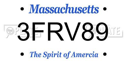 3FRV89 Massachusetts License Plate