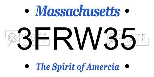 3FRW35 Massachusetts License Plate