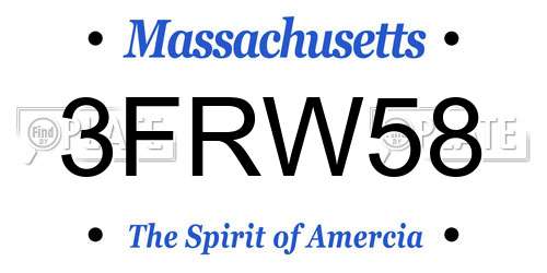 3FRW58 Massachusetts License Plate