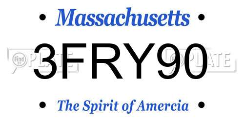 3FRY90 Massachusetts License Plate
