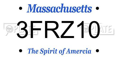 3FRZ10 Massachusetts License Plate