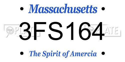 3FS164 Massachusetts License Plate
