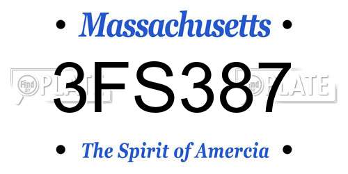 3FS387 Massachusetts License Plate