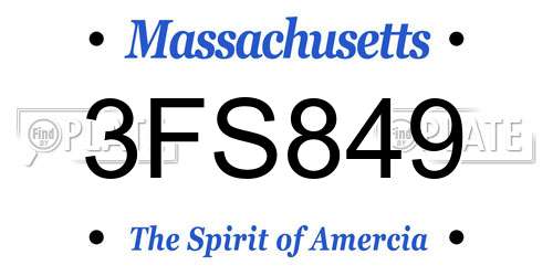 3FS849 Massachusetts License Plate