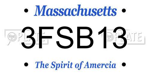 3FSB13 Massachusetts License Plate