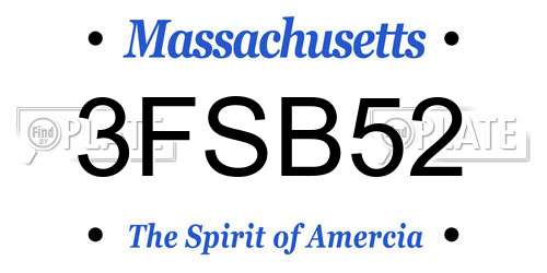 3FSB52 Massachusetts License Plate