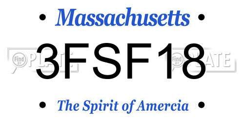 3FSF18 Massachusetts License Plate